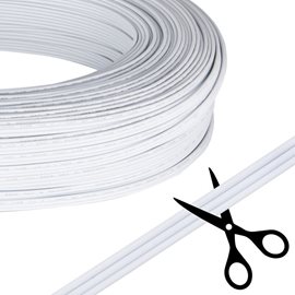 ML-733.036.37.0 3-žilový plochý PVC kabel AWG 18/0,85 mm2, (2,1-6,3mm), bílý