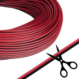 ML-733.056.37.0 2-žilový plochý PVC kabel AWG 22/0,34 mm2, (1,6-3,2mm), černá/červená