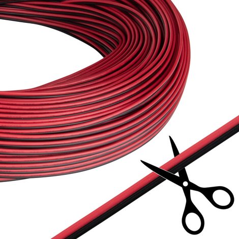 ML-733.056.37.0 2-žilový plochý PVC kabel AWG 22/0,34 mm2, (1,6-3,2mm), černá/červená