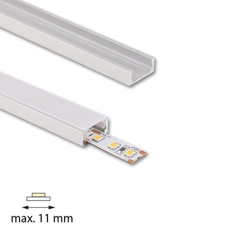 ML-761.001.74.3 Přisazený hliníkový profil PG2 16x8mm včetně mléčného difuzoru 3m 8