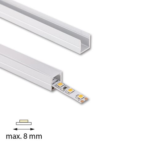 ML-761.014.74.2 Přisazený hliníkový profil PW 11x11mm, včetně mléčného difuzoru 2m 9
