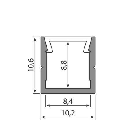 ML-761.014.74.2 Přisazený hliníkový profil PW 11x11mm, včetně mléčného difuzoru 2m 13