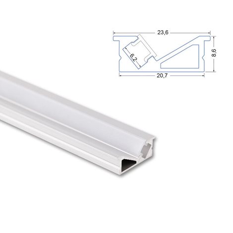 ML-761.029.74.2 Vestavný hliníkový profil VE 24x10mm včetně mléčného difuzoru 2m 6