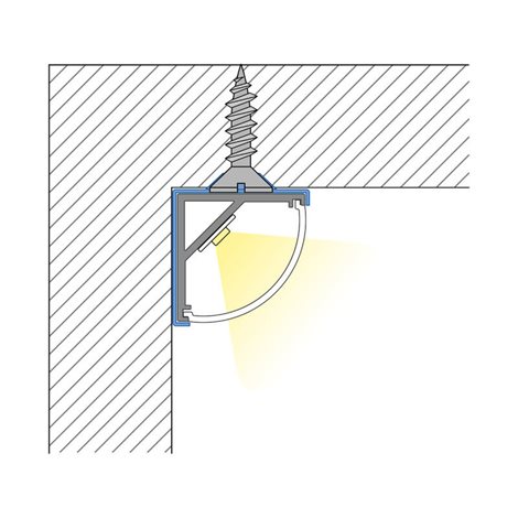 ML-761.041.74.1 Rohový hliníkový profil RS2 16x16mm včetně mléčného difuzoru 1m 13