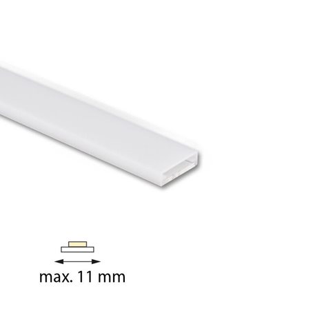 ML-761.045.74.2 Přisazený hliníkový profil PBA, 17x5mm, včetně mléčného difuzoru, 2m 8