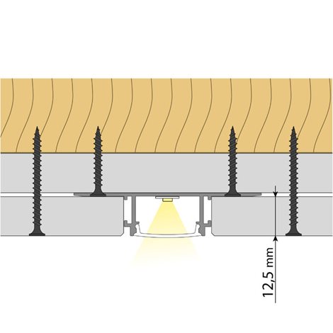ML-761.046.74.1 Hliníkový profil pro sádrokarton AX, 62x14mm, včetně mléčného difuzoru, 1m 4