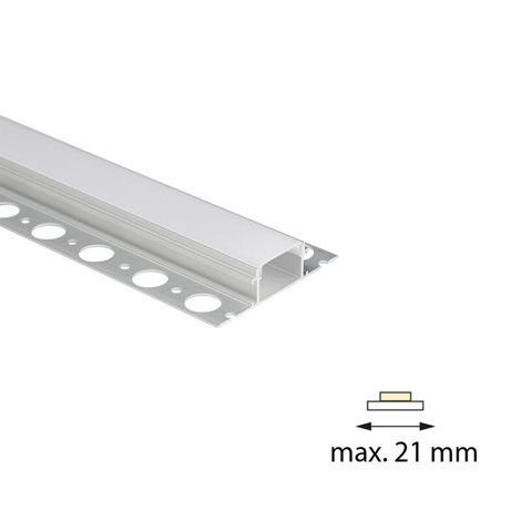 ML-761.046.74.1 Hliníkový profil pro sádrokarton AX, 62x14mm, včetně mléčného difuzoru, 1m 8