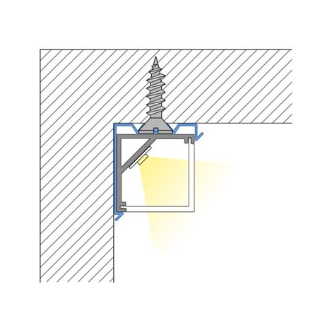 ML-761.047.02.1 Rohový hliníkový profil RD, 16x16 mm, včetně mléčného difuzoru, 1 m 7