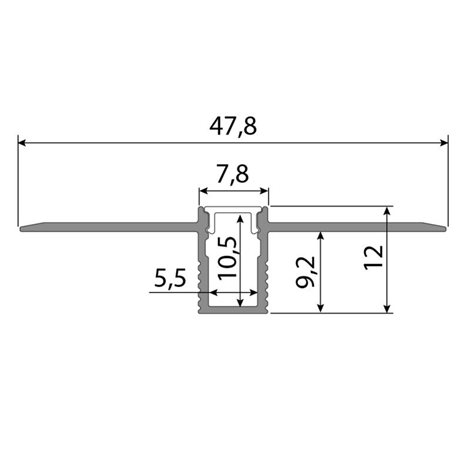 ML-761.050.43.1 Vestavný hliníkový profil AL pro sádrokarton, 48x12mm, vč. matného difuzoru, 1m 11