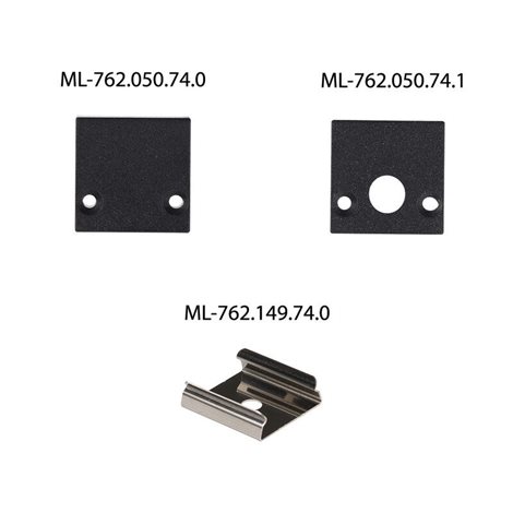 ML-761.050.74.2 Přisazený hliníkový profil PCA černý , 25x25mm, včetně černého difuzoru, 2m 7
