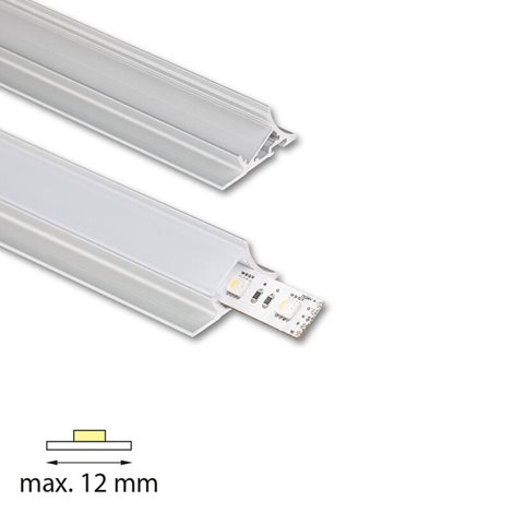 ML-761.054.43.2 Nástěnný hliníkový profil NK, 36x19mm, včetně mléčného difuzoru, 2m 13