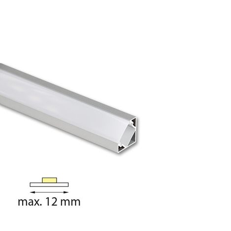 ML-761.054.74.2 Rohový hliníkový profil RT2, 18x18mm, včetně mléčného difuzoru, 2m 5