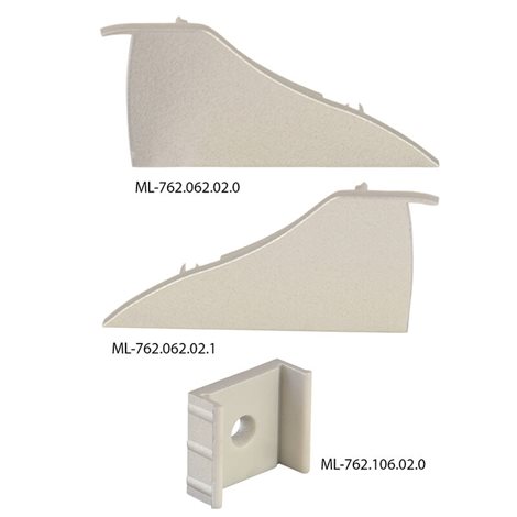 ML-761.062.02.1 Nástěnný hliníkový profil NT, 18x41 mm, včetně mléčného difuzoru, 1 m 7