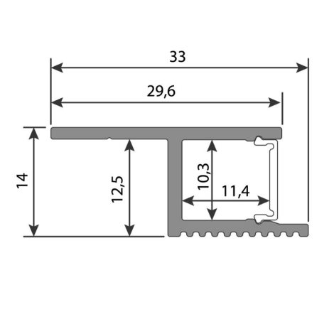 ML-761.064.43.2 Hliníkový profil AQ pro sádrokarton, 33x14mm, včetně mléčného difuzoru, 2m 3