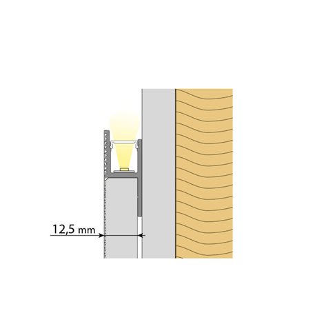 ML-761.064.43.2 Hliníkový profil AQ pro sádrokarton, 33x14mm, včetně mléčného difuzoru, 2m 16