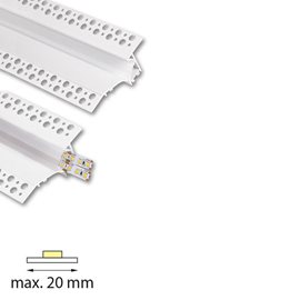 ML-761.066.43.1 Vestavný hliníkový profil AV pro sádrokarton, 95x34mm, včetně mléčného difuzoru, 1m