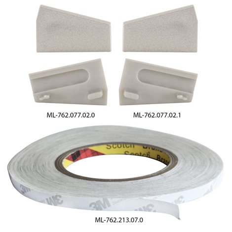 ML-761.082.02.2 Speciální hliníkový profil SD, na sklo 8 mm, včetně čirého difuzoru, 2 m 2
