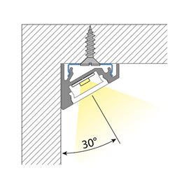 ML-761.092.02.3 Rohový hliníkový profil RN 19x15mm včetně mléčného difuzoru 3m