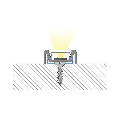 ML-761.097.02.3 Přisazený hliníkový profil PE, 19x8mm, vč. čirého difuzoru, 3m 2