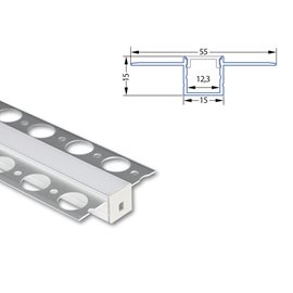 ML-761.128.74.2 Hliníkový profil pro sádrokarton AU 55x15mm bez difuzoru 2m
