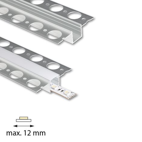 ML-761.128.74.2 Hliníkový profil pro sádrokarton AU 55x15mm bez difuzoru 2m 3