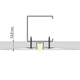 ML-761.136.43.3 Vestavný hliníkový profil AG pro sádrokarton, 53x14mm, bez difuzoru, 3m