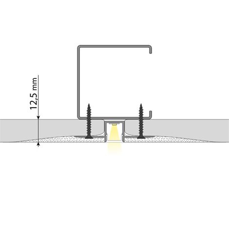 ML-761.136.43.3 Vestavný hliníkový profil AG pro sádrokarton, 53x14mm, bez difuzoru, 3m 1