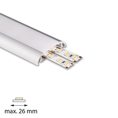 ML-761.304.86.2 Přisazený hliníkový profil PXA 40x9mm včetně mléčného difuzoru 2m 8