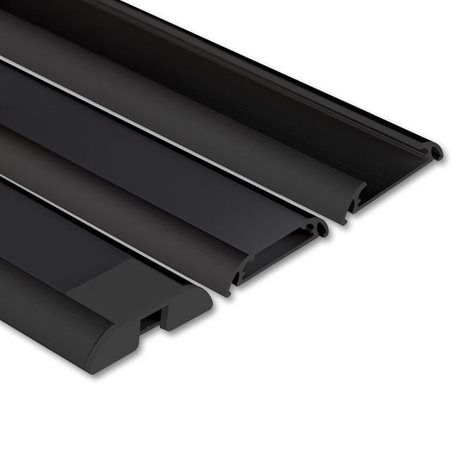 ML-761.305.86.2 Přisazený hliníkový profil černý PXA 40x9mm včetně černého difuzoru 2m 7