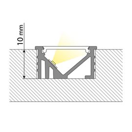 ML-761.306.86.2 Vestavný hliníkový profil VK 21x11mm včetně mléčného difuzoru 2m