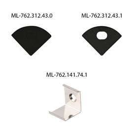 ML-761.312.43.1 Rohový hliníkový profil černý RS2 16x16mm včetně černého difuzoru 1 m