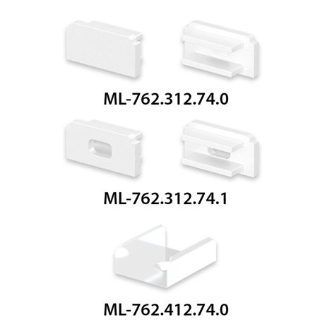 ML-761.312.74.1 Přisazený hliníkový profil PG2 bílý 16x8mm, včetně mléčného difuzoru, 1m 2
