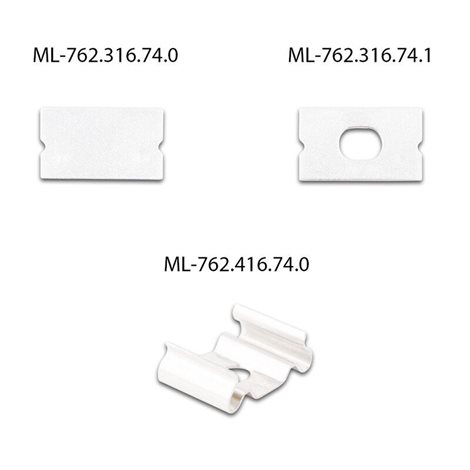 ML-761.316.74.1 Přisazený hliníkový profil PM bílý 12x7mm, včetně mléčného difuzoru, 1m 7