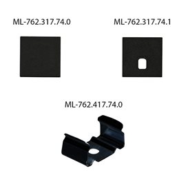 ML-761.317.74.1 Přisazený hliníkový profil PY černý 15x15mm, včetně černého difuzoru, 1m