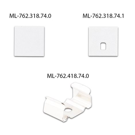 ML-761.318.74.2 Přisazený hliníkový profil PY bílý 15x15mm, včetně mléčného difuzoru, 2m 4