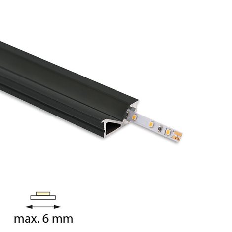 ML-761.319.74.1 Vestavný hliníkový profil VE černý 24x10mm, včetně černého difuzoru, 1m 11