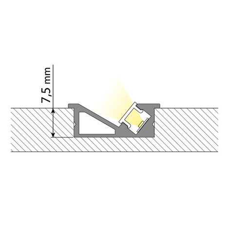 ML-761.319.74.1 Vestavný hliníkový profil VE černý 24x10mm, včetně černého difuzoru, 1m 6