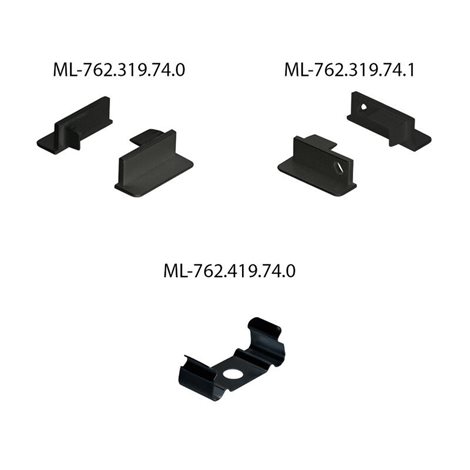 ML-761.319.74.1 Vestavný hliníkový profil VE černý 24x10mm, včetně černého difuzoru, 1m 7