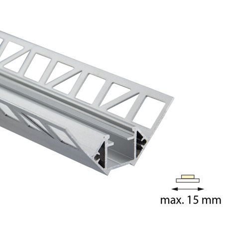 ML-761.331.05.3 Hliníkový profil pro obklady a dlažbu DF 61x24 mm včetně mléčného difuzoru 3 m 2