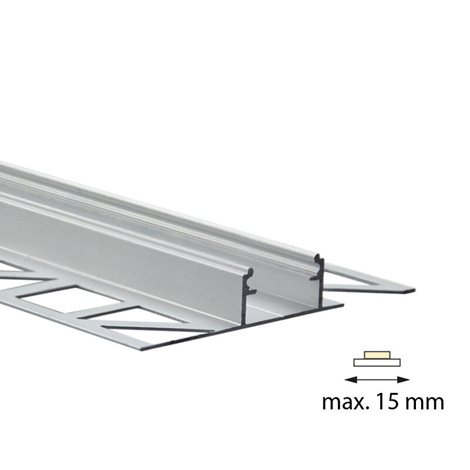 ML-761.332.05.2 Hliníkový profil pro obklady a dlažbu DG 57x11 mm včetně mléčného difuzoru 2 m 7