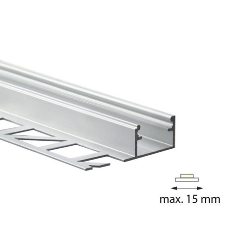 ML-761.333.05.2 Hliníkový profil pro obklady a dlažbu DH 37x11 mm včetně mléčného difuzoru 2 m 4