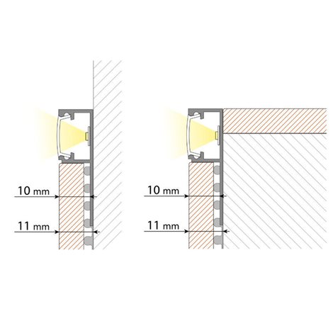 ML-761.333.05.2 Hliníkový profil pro obklady a dlažbu DH 37x11 mm včetně mléčného difuzoru 2 m 5