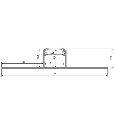 ML-761.334.05.2 Hliníkový profil pro sádrokartony AA 77x15 mm včetně mléčného difuzoru 2 m 3