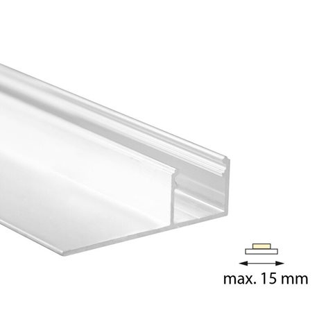 ML-761.335.05.3 Hliníkový profil pro sádrokartony AW 47x15 mm včetně mléčného difuzoru 3 m 5