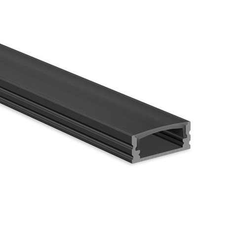 ML-761.338.74.2 Přisazený hliníkový profil PH2 černý, 17x7mm, včetně černého difuzoru, 2m 6