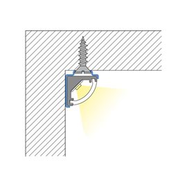 ML-761.340.74.2 Rohový hliníkový profil RB černý, 8x8mm, včetně černého difuzoru, 2m