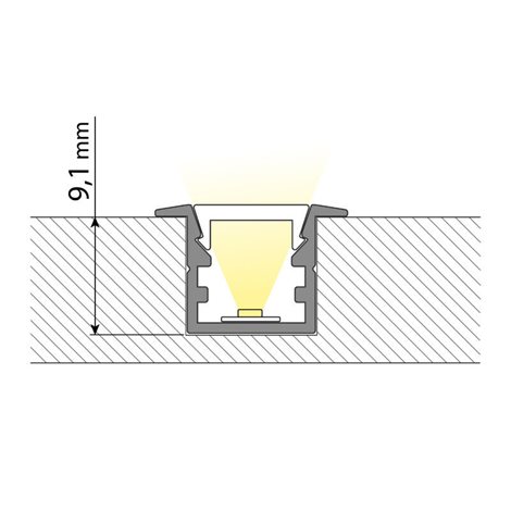 ML-761.343.74.2 Vestavný hliníkový profil VG, 15x10mm, vč. mléčného difuzoru, 2m 3