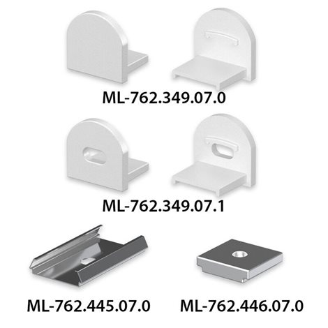 ML-761.349.07.2 Přisazený hliníkový profil PDA 15x14 mm, včetně čirého difuzoru s čočkou, 2 m 5