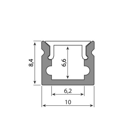 ML-761.351.07.2 Přisazený hliníkový profil PT černý, 10x8 mm, včetně čirého difuzoru 2m 2