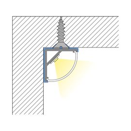 ML-761.356.74.3 Rohový hliníkový profil černý RS2 16x16mm včetně mléčného difuzoru 3m